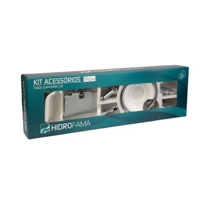 Kit Acessório Cromado 4 Peças Hidrofama