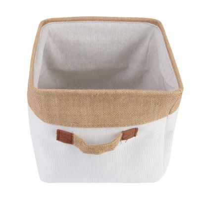 Cesto para Roupa Quadrada Lily 20x25cm Bege Casa&Ideia