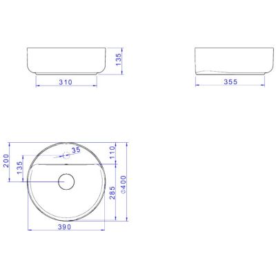 Cuba para Banheiro de Apoio Redonda com Mesa Slim 40cm Verde Sálvia L.12040.M.49 Deca