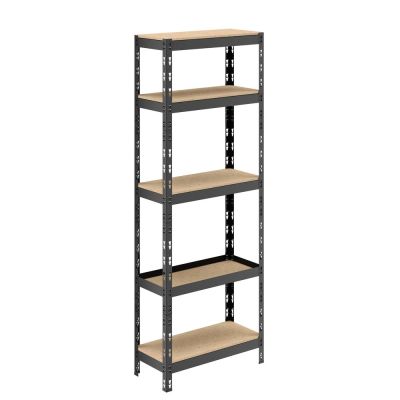 Estante Stronger Cru com 5 prateleiras Bege de aço 1,80x680x300 Preto Multivisão