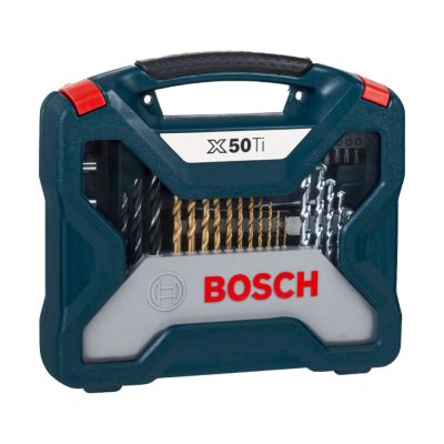 Kit Brocas para Fixar e Parafusar X-Line 50 Peças de Titanium Cinza Bosch