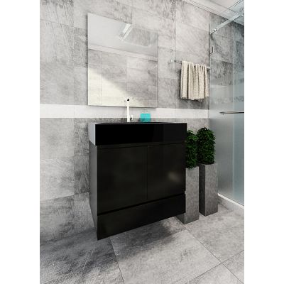 Kit Balcão Versalhes Mdf/Mdp 68 Preto Fosco Venturi