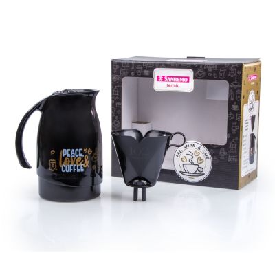 Bule Termic Com Suporte Para Filtro de Plástico 700ml Preto Sanremo