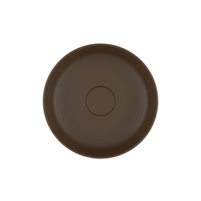 Cuba para Banheiro de Apoio Redonda com Mesa Slim 40cm Marrom Fosco L.12040.M.22 Deca