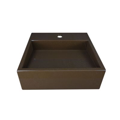 Cuba para Banheiro de Apoio Jade 40x40cm Marrom Fosco Venturi