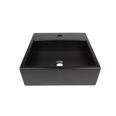 Cuba para Banheiro de Apoio Onix 40x40cm Preto Fosco Venturi