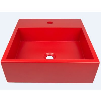 Cuba para Banheiro Onix 40x40cm Vermelho Fosco Venturi