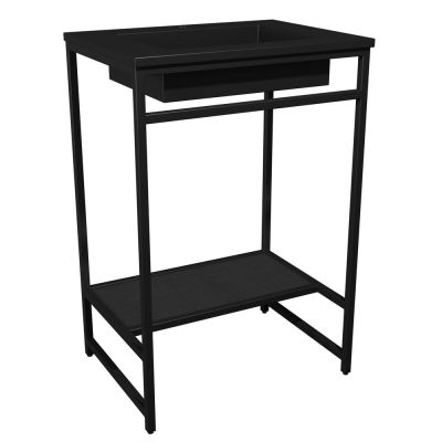Balcão Iron Black Com Cuba 60cm Preto Fosco Venturi