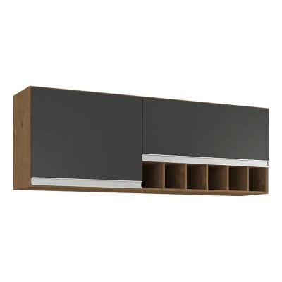 Armário Aéreo Amêndoa/Titanium 1,14m MGM Gabinetes
