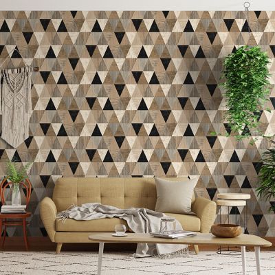 Papel de Parede Geométrico 0,52x9,5 Marrom Bobinex