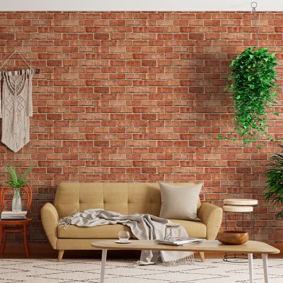 Papel de Parede Pedra/Tijolo 0,52x9,5 Marrom Bobinex