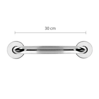 Barra de Apoio em Curva Antiderrapante 30cm Aço Inox Astra