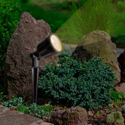 Espeto de Jardim de Led 5W Âmbar Preto Taschibra