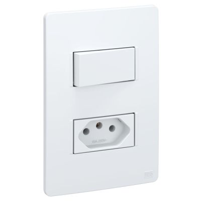 Conjunto 2 Seção 1S Tomada 2P+T 10A Esatta Branco 250V Weg