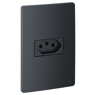 Conjunto 1 Seção Tomada 2P+T 10A Esatta Grafite Escuro 250V Weg
