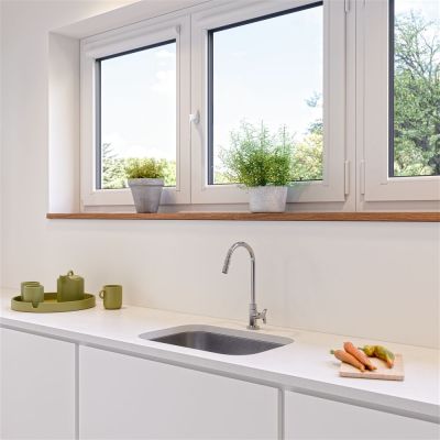 Torneira para Cozinha de Mesa Bica Alta 1/2" Nova Trio Cromado Docol