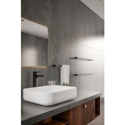 Porta Toalha Barra Docolflat Onix Preto Fosco 30cm Docol