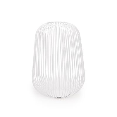 Adorno Lanterna Branca Metal 45x32cm Branca Mart Collection