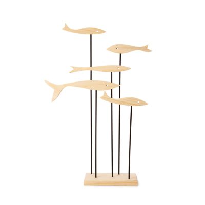 Adorno Cardume Natural Madeira 48x31x10cm Mart Collection