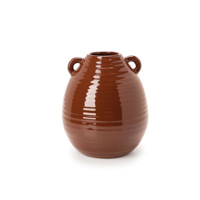 Vaso Cerâmica 25x21cm Marrom Mart Collection
