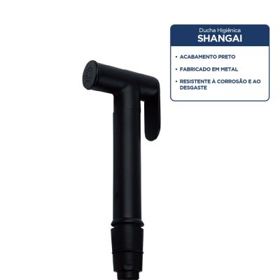 Ducha Higiênica Com Registro 1/2" Shangai Preto Addra