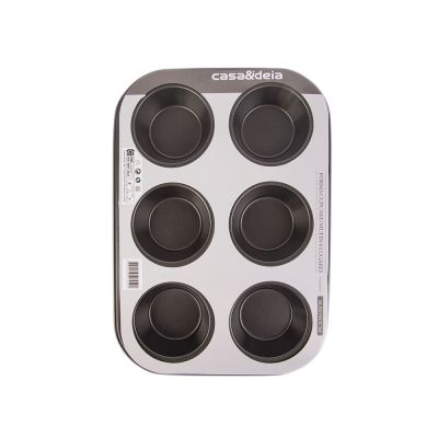Forma de Aço Antiaderente para 6 Unidades 26,5x19x3 Casa&Ideia