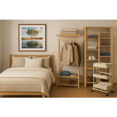 Carrinho Multiuso 3 Andares Ferro 45x30,5x77cm Branca Casa&Ideia