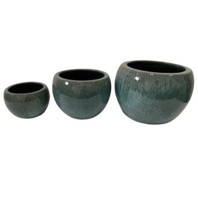 Cachepô Cerâmico Jade Ovo N3 Verde Jade Fascino