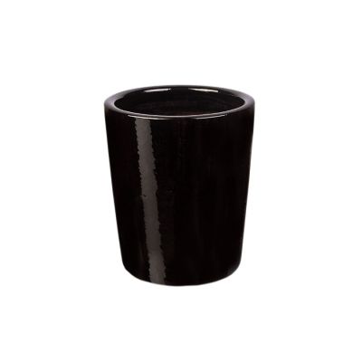 Cachepô Cerâmico Cilindro Liso N1 Preto Fascino