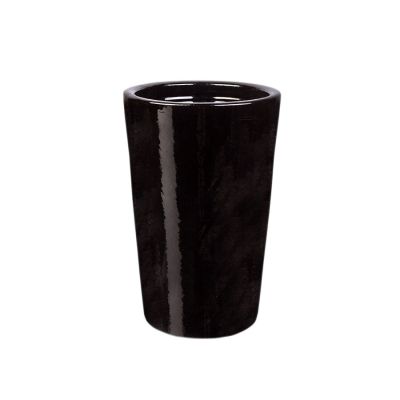 Cachepô Cerâmico Cilindro Liso N2 Preto Fascino