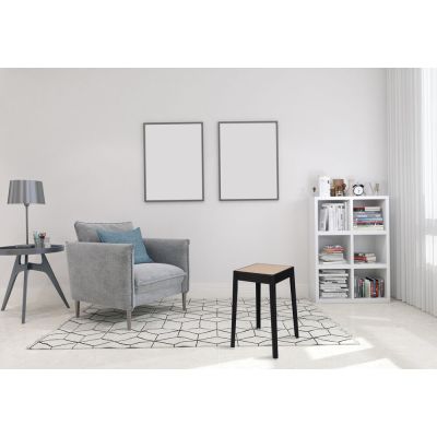 Banqueta Color Palha Natural e Preto Diagonal