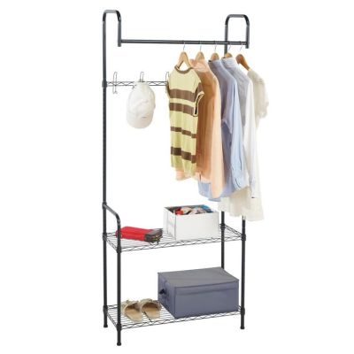 Estante Closet Aço 30x75x180cm Preto Casa&Ideia