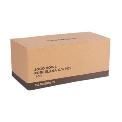 Jogo de Bowls de Porcelana 4 Peças 12cm Casa&Ideia