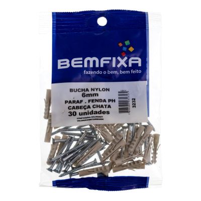 Bucha para Concreto com Parafuso 6mm Bemfixa