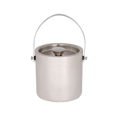 Balde para Gelo com Tampa Inox 15cm Casa&Ideia