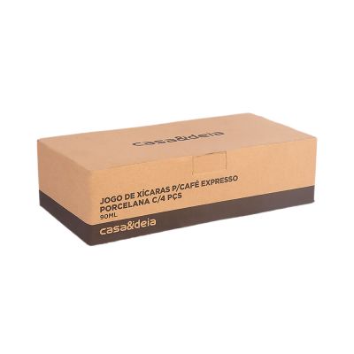 Jogo de Xícaras de Porcelana para Café Expresso 4 Peças 90ml Casa&Ideia