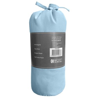 Lençol Avulso Solteiro Com Elástico 90x190cm Azul Diagonal