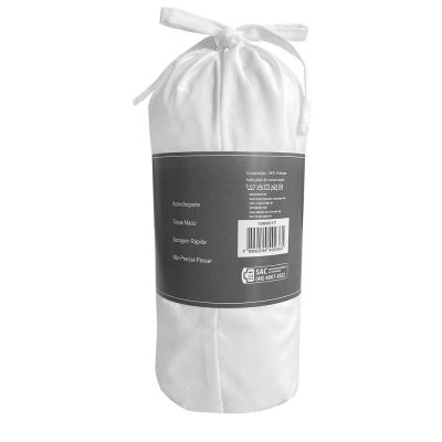 Lençol Avulso King Com Elástico 193x203cm Branco Diagonal