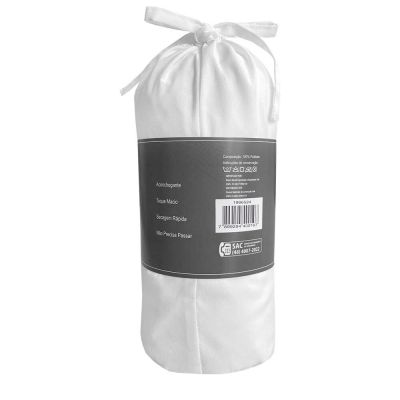 Lençol Avulso Casal Com Elástico 140x190cm Branco Diagonal