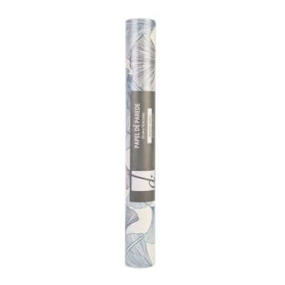 Papel de Parede Folhas 0,53x10m Azul Diagonal