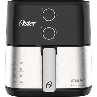 Fritadeira Air Fryer Oster Compact 4,6L Inox/Preto