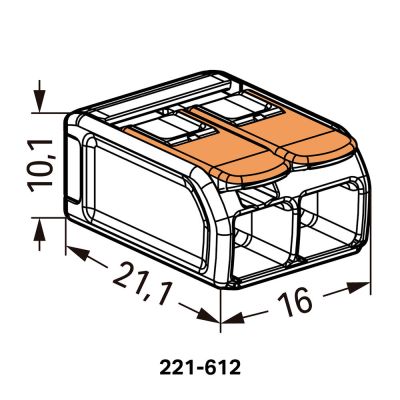 Conector de Emenda Chuveiro 41A 2 Polos Flowpack Wago