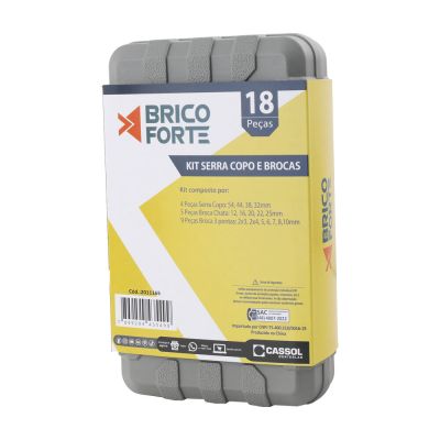 Kit Serra Copo e Bits 18 Peças Brico Forte