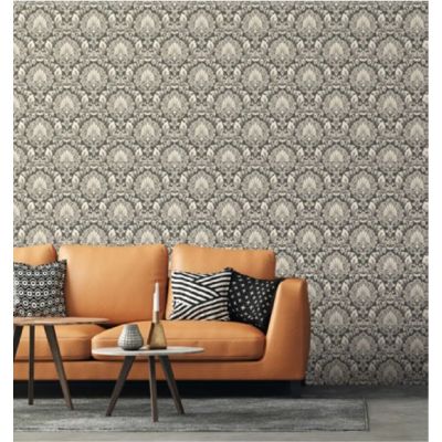 Rolo Adesivo Contact Arabesco 0,45x2m Preto e Branco Plavitec