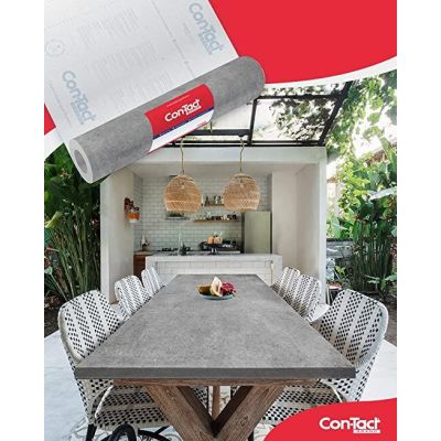 Rolo Adesivo Contact Cimento Queimado 0,45x2m Cinza Concreto Plavitec
