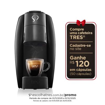 Cafeteira Espresso Lov Preto - TRES 3 Corações