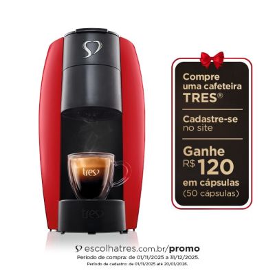 Cafeteira Espresso Lov Basic 1250W Vermelho Três Corações