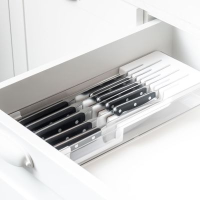 Organizador Para Facas Clear Acrílico 37,5x15x5,6cm Natural Martiplast