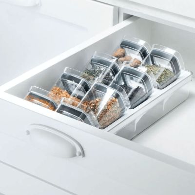 Organizador Para Temperos Clear 9 Peças Natural Martiplast