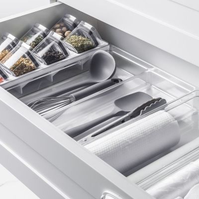 Organizador de Gaveta Clear 37,5x30x5,6cm Natural Martiplast
